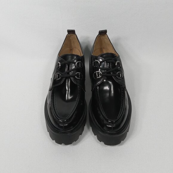 SAM EDELMAN 'Monna' Black Lug Sole Lace-up Oxford Womens Size 8 - Picture 5 of 15